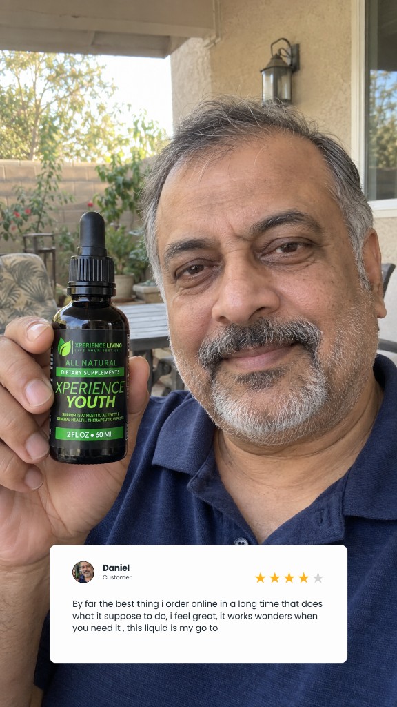 Customer with Xperience Youth Liquid outdoors